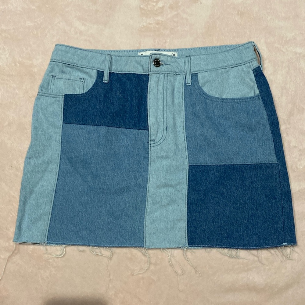 Hollister‎ Color Block Jean Skirt Size 11/30